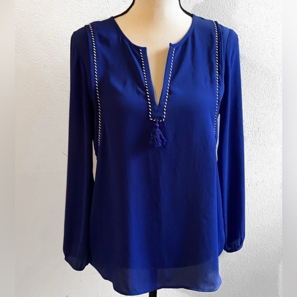 J.Crew size 0 blouse top blue 100% polyester